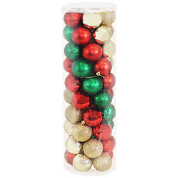 50 Pack Christmas Ball Ornaments Assorted Hanging Holiday Decor Red Gold Green