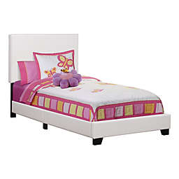 Monarch Specialties I 5911t Bed - Twin Size / White Leather-look