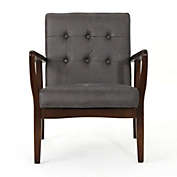 Contemporary Home Living 31.25" Slate Gray and Brown Contemporary Club Armchair