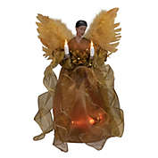 Kurt Adler 11.5" Lighted African American Winged Angel Christmas Tree Topper - Clear Lights