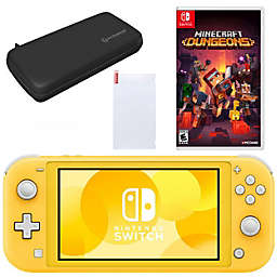 Nintendo Switch Lite in Yellow with Minecraft Dungeons and Accesories