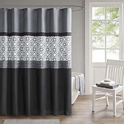 510 Design  100% Polyester Microfiber Embroidery Pieced Shower Curtain