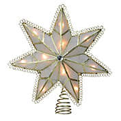 Kurt Adler 9.25&#39;&#39; Lighted Gold Star Loop Christmas Tree Topper - Clear Lights