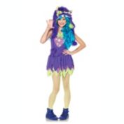 Enchanted Costumes Teen Purple and Lime Green Gerty Gowler Halloween Costume - Medium