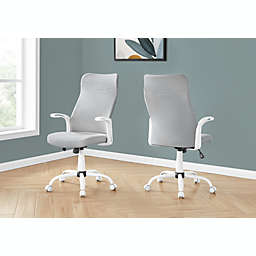 OFFICE CHAIR - WHITE / GREY FABRIC / MULTI POSITION