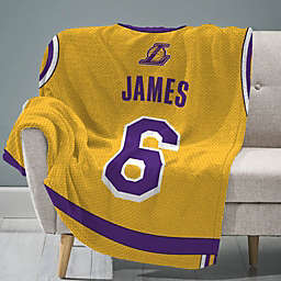 Sleep Squad Los Angeles Lakers LeBron James 60 Inches x 80 Inches Raschel Plush Jersey Blanket