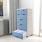 Kitcheniva 6 Drawer Furniture Cabinet Bedroom Storage + 4 Wheels