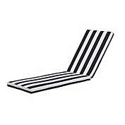 Infinity Merch Outdoor Chaise Lounge Cushion Replacement Seat in Black/White Color