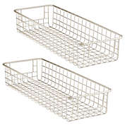 mDesign Metal Wire Storage Basket Bin with Handles for Office, 2 Pack