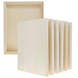 Bright Creations Unfinished Wood Panel Boards, Wooden Canvas for Painting Arts & Crafts (9x12 in, 6 Pack)