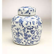 AA Importing 59953 9 Inch Blue & White Ginger Jar