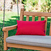 GDFStudio Coronado Outdoor Red Water Resistant Rectangular Throw Pillow