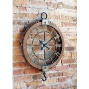 Melrose Decorative Open Wall Clock W/Hook 21.75"L x 30"H Wood/Metal