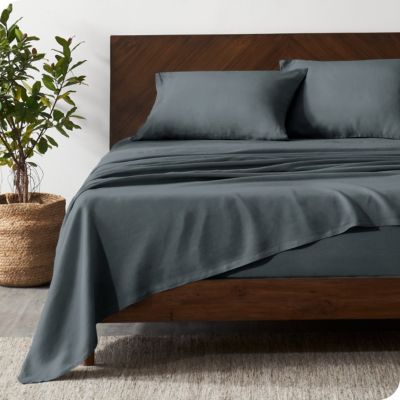 Bare Home Sheet Set - Ultra-Soft Linen Bed Sheets - Deep Pocket - Bedding Sheets & Pillowcases (Indigo, Full)