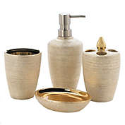 Zingz & Thingz Set of 4 Gold Contemporary Shimmer Bathroom Accessories 10.75"