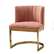 Karat Home Ferran Velvet Side Chair in PINK