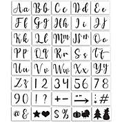 Bright Creations Reusable Letter and Number Stencils for Painting Wood Signs, Walls, Fabric, DIY Decor (8 x 5.75 in, 44 Sheets)