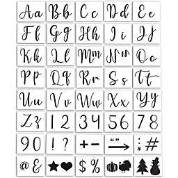 Bright Creations Reusable Letter and Number Stencils for Painting Wood Signs, Walls, Fabric, DIY Decor (8 x 5.75 in, 44 Sheets)