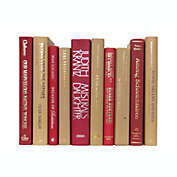 Booth & Williams Gold and Red Team Colors Decorative Books, One Foot Bundle of Real, Shelf-Ready Books