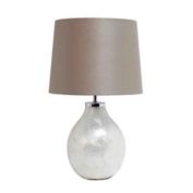 Simple Designs Home Decorative 1 Light Pearl Table Lamp with Fabric Shade