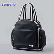 Sunveno Large Capacity Expanding Diaper Bag Backpack- Black