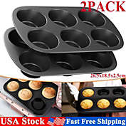 Small Gourd Nonstick Carbon Steel Muffins Pan 6 Cups Easy to Clean 2 Pans