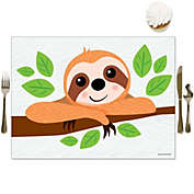 Big Dot of Happiness Let&#39;s Hang - Sloth - Party Table Decorations - Baby Shower or Birthday Party Placemats - Set of 16