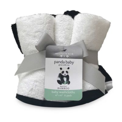 Panda Baby viscose from Bamboo Baby Washcloth 6pk - Black-White