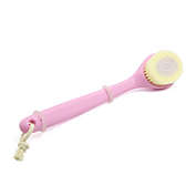 Unique Bargains Shower Brush with Soft and Stiff Bristles, 13.4" Soft Bristle Long Handle Bath Back Brush Back Scrubber Body Exfoliator for Wet or Dry Brushing, Pink
