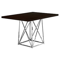 Monarch Specialties I 1058 Dining Table - 36" X 48" / Espresso / Chrome Metal