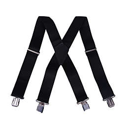 HDE Mens X-Back Clip Suspenders Adjustable 2" Shoulder Strap in Black