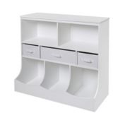 Badger Basket Co. Combo Bin Storage Unit with Three Baskets - White