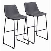 Zuo Modern Smart Bar Chair (Set of 2) Charcoal