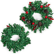 Okuna Outpost Christmas Wreath for Front Door, Indoor Outdoor Holiday Decorations (12 in)