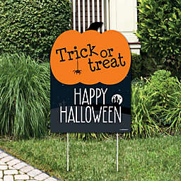 Big Dot of Happiness Trick or Treat - Outdoor Halloween Decorations - Happy Halloween Yard Sign - Welcome Yard Sign