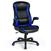 Gymax Racing Style Office Chair Ergonomic Adjustable Computer Chair w/Flip-up Arm