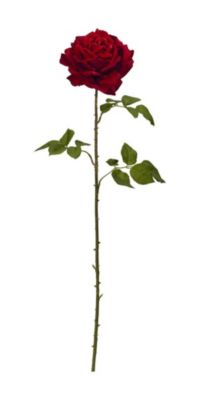 Nearly Natural Home Decorative 33" Elegant Red Giant Rose Artificial Flower (Set of 4)