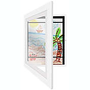 Americanflat 10x12.5 Kids Art Frame with Mat for 8.5x11, White