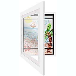 Americanflat 10x12.5 Kids Artwork Picture Frame in White- Displays 8.5x11 With Mat and 10x12.5 Without Mat - Composite Wood with Shatter Resistant Glass - Horizontal and Vertical Formats
