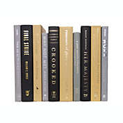Booth & Williams Black, Gold, Grey Team Colors Decorative Books, One Foot Bundle of Real, Shelf-Ready Books