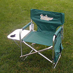 Rivalry NCAA University of South Florida College Team Logo Outdoor Portable Folding Metal Frame Directors Chair With Side Tray Bottle Pocket Holder