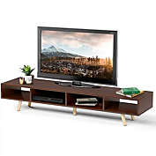 Infinity Merch Modern TV Stand Table for TV up to 65" Cabinet Walnut Brown