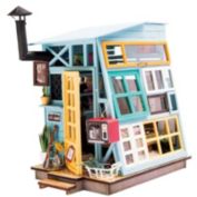 Robotime DIY Studio House with Furniture - Chimney House - Wooden Miniature Kits - Birthday Gift For Children, Girls