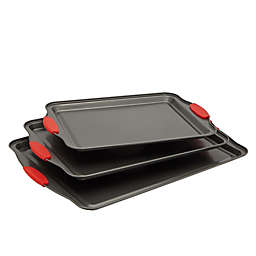 Juvale Nonstick Baking Pan, 3 Piece Set with Silicone Handles (3 Sizes)