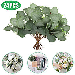 Kitcheniva 24 Times Artificial Eucalyptus Leaves Stems Garland Wreath Plant Wedding Home Decor