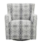 Lexicon Solid Wood and Plywood Frame Swivel Chair, Geometric pattern