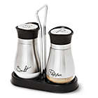 Alternate image 0 for Juvale Salt and Pepper Shakers Set with Holder, Stainless Steel and Glass Dispenser (4oz)