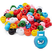 Bright Creations Round Toggle Stoppers, Plastic Cord Locks in 8 Colors (60 Pieces)