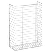 mDesign Metal Wall Mount Kitchen Storage Basket, Holds Plastic Bags