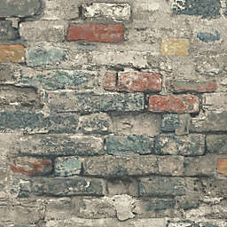 Roommates Decor Modern Brick Alley Peel & Stick Wallpaper - Blue